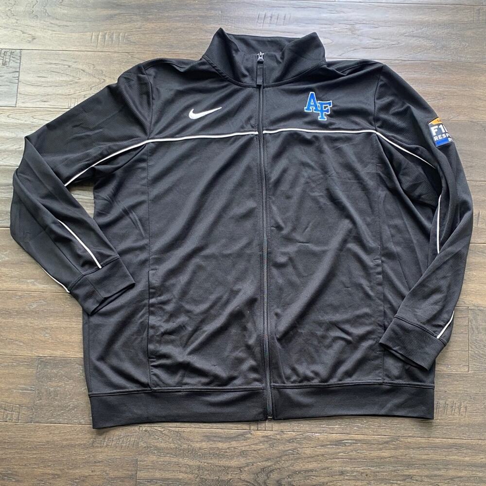 Nike Air Force Full Zip Jacket Mens Sz XXL Black Athletic